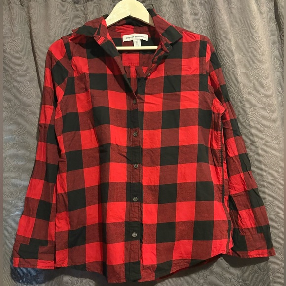 Amazon Essentials Red and Black Checkered Shirt - Picture 3 of 4